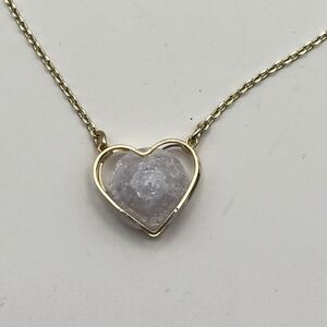 Thalia Sodi Gold Tone‎ Heart Druzy Necklace Pendant Fashion Jewelry 17"